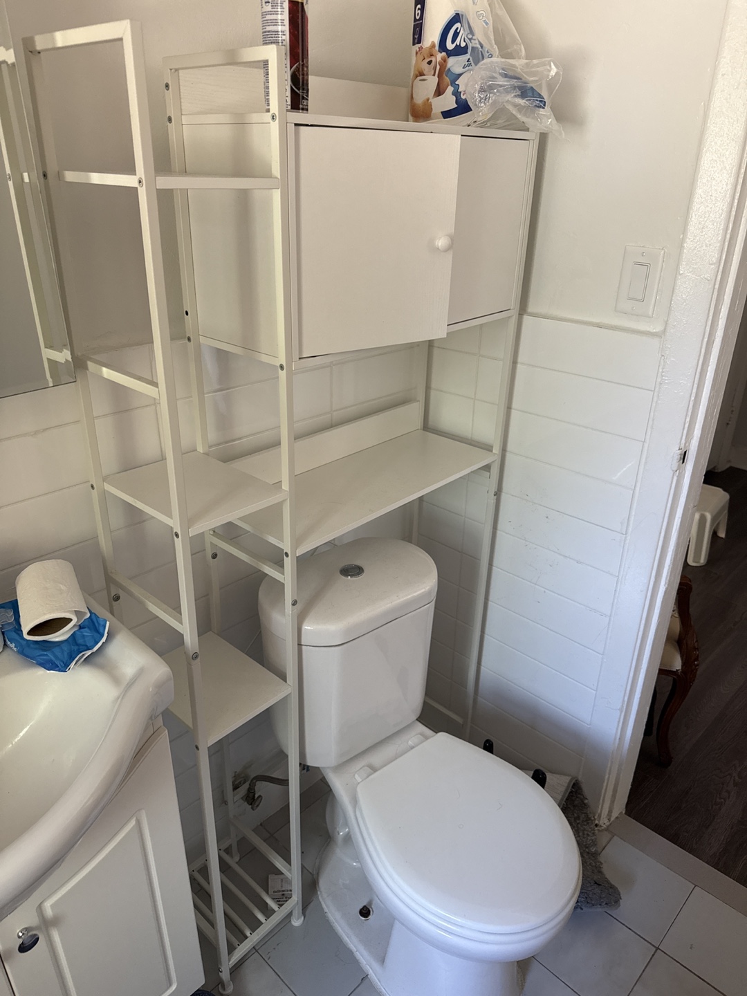 White Bathroom Shelf Unit