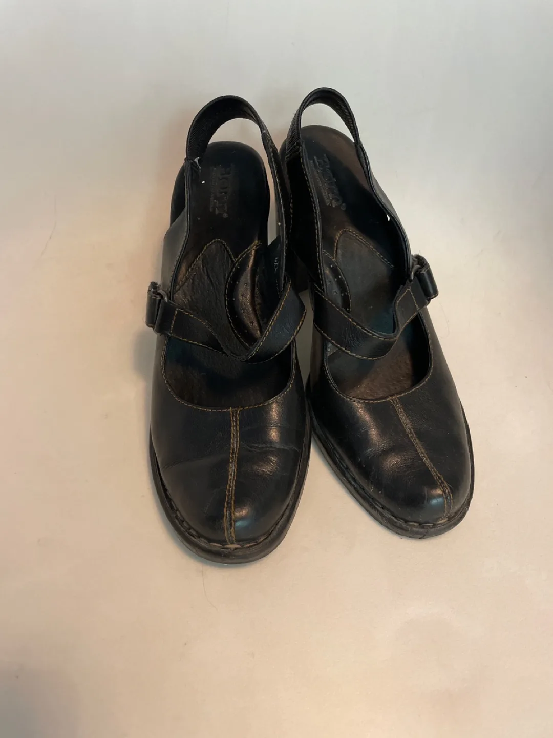 Born Black Leather Slingback Heels thumbnail