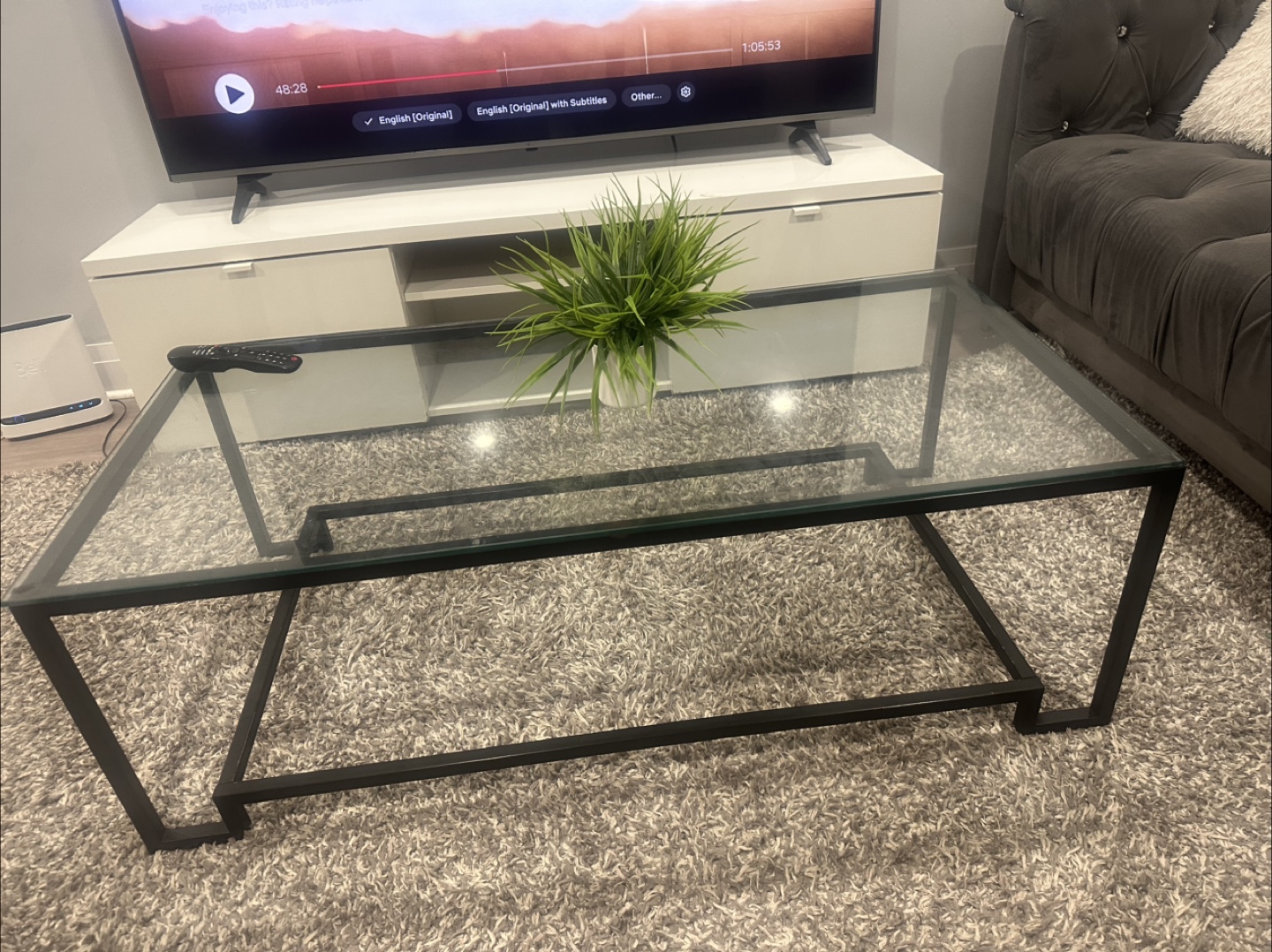 Glass Top Coffee Table - Black Frame - photo 2