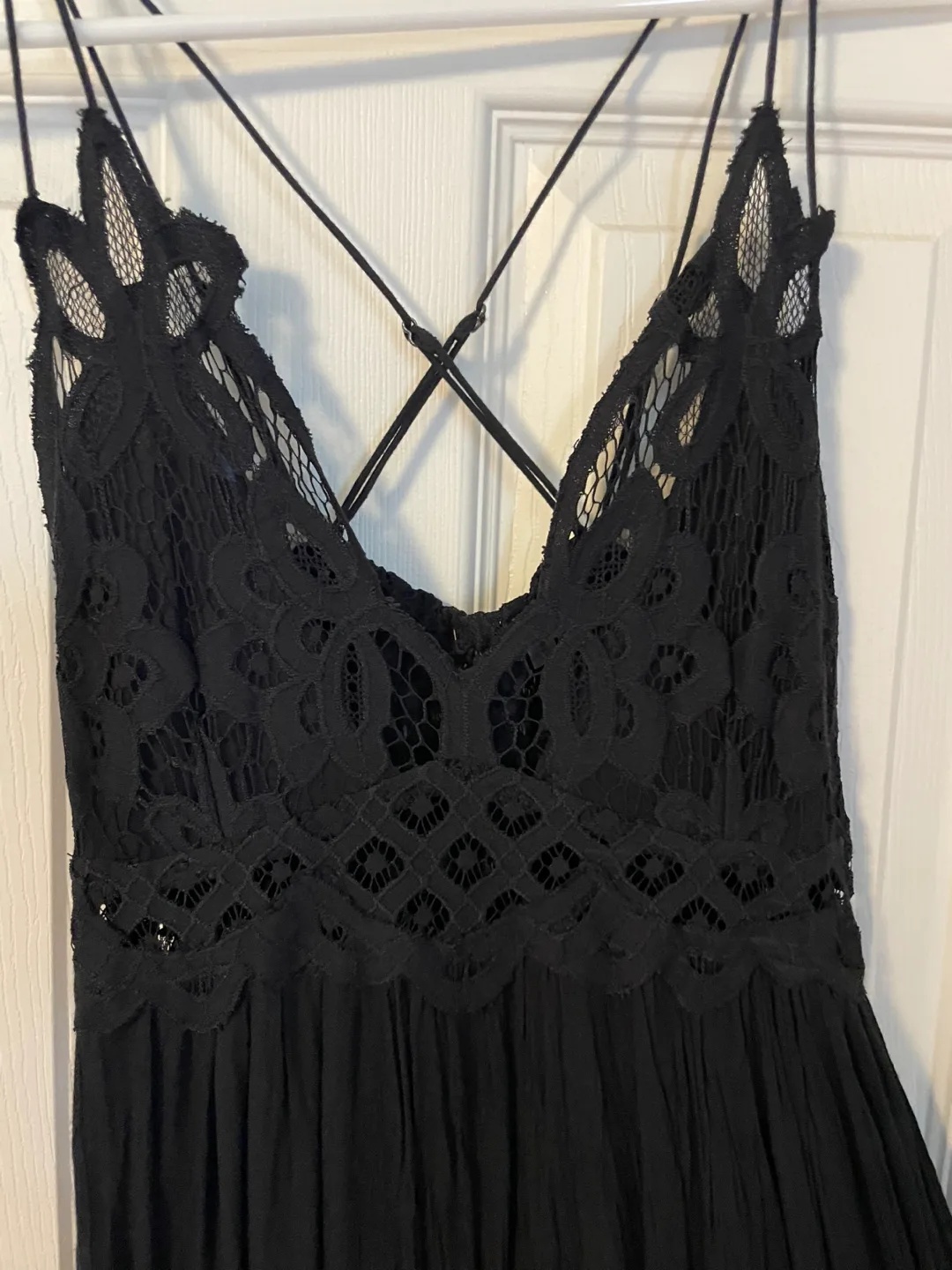 Black Maxi Dress with Lace Detail thumbnail