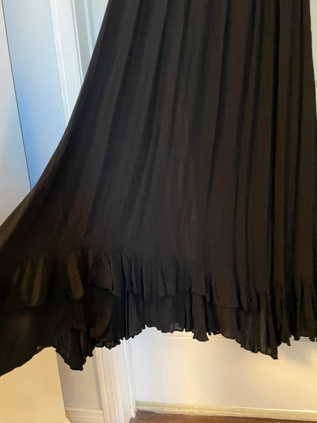 Black Maxi Dress with Lace Detail image indicator(5)