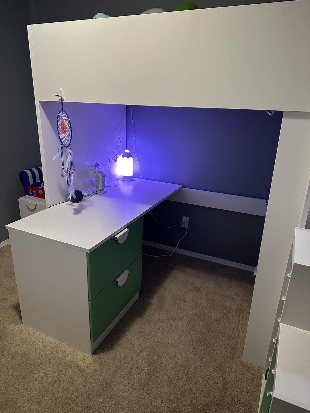 IKEA Loft Bed with Desk - Green - photo 2