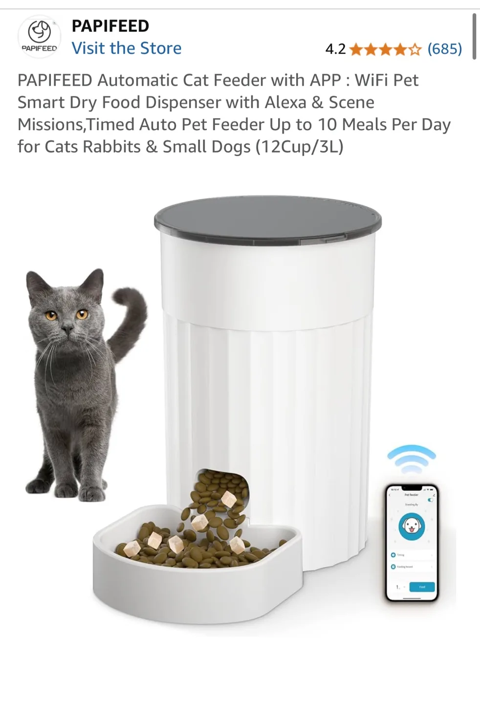 Automatic Pet Food Dispensor - WiFi App Controlled thumbnail