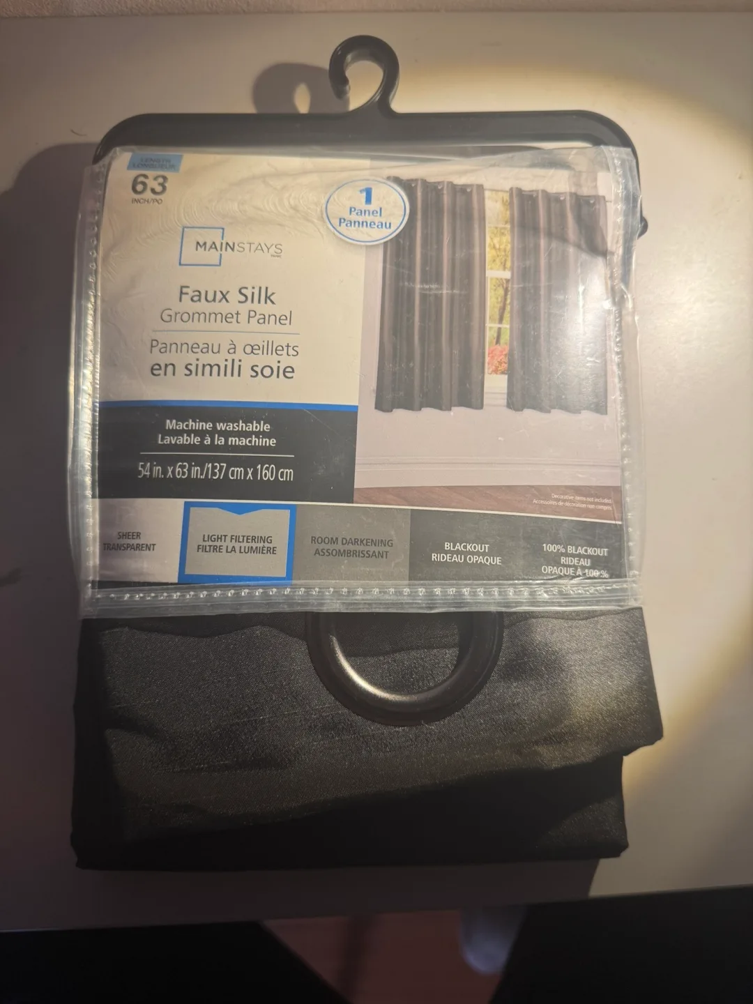 Mainstays Faux Silk Grommet Panel 54x63 inch thumbnail