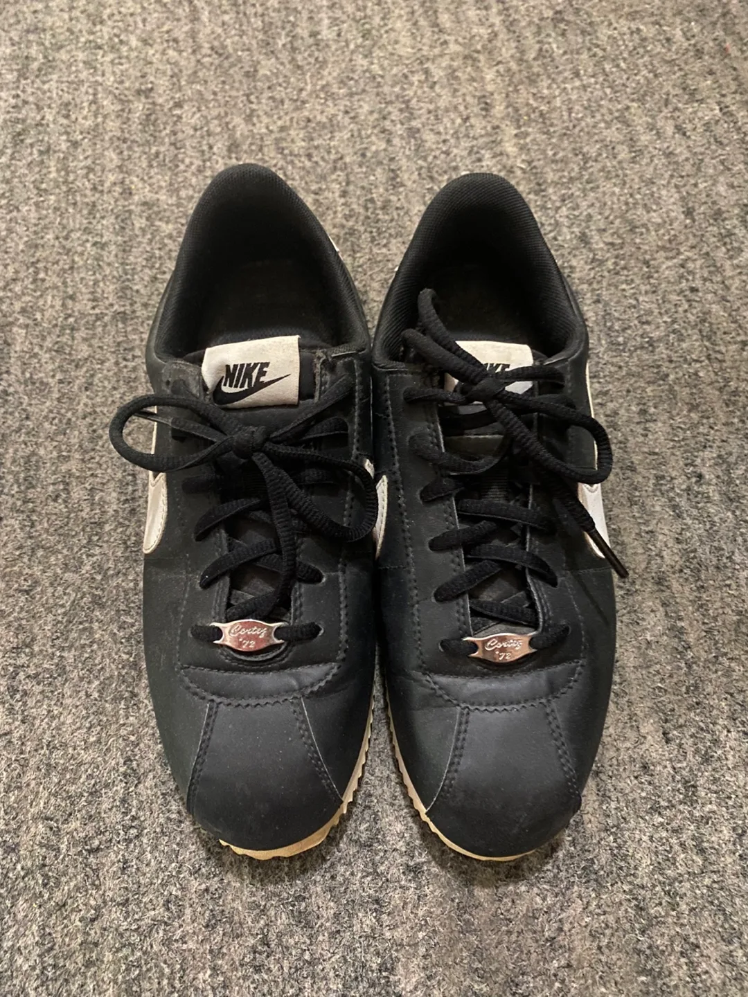 Youth Nike Cortez Basic Shoes - Black/White image indicator(4)