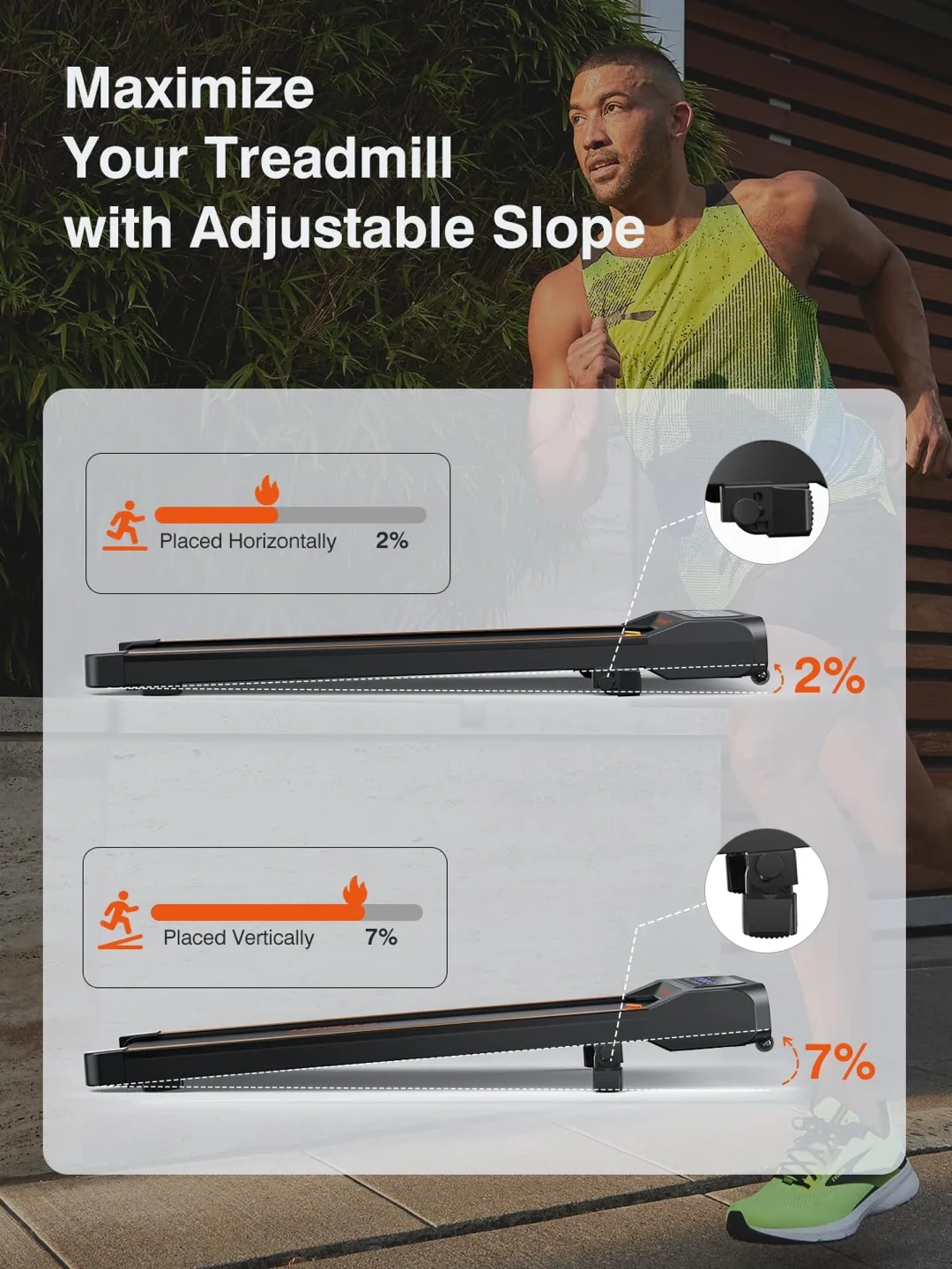 homeTro 2.5HP Incline Walking Jogging Treadmill - Portable image indicator(4)