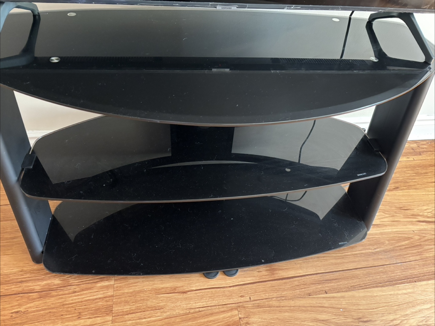 Black Glass TV Stand - photo 2