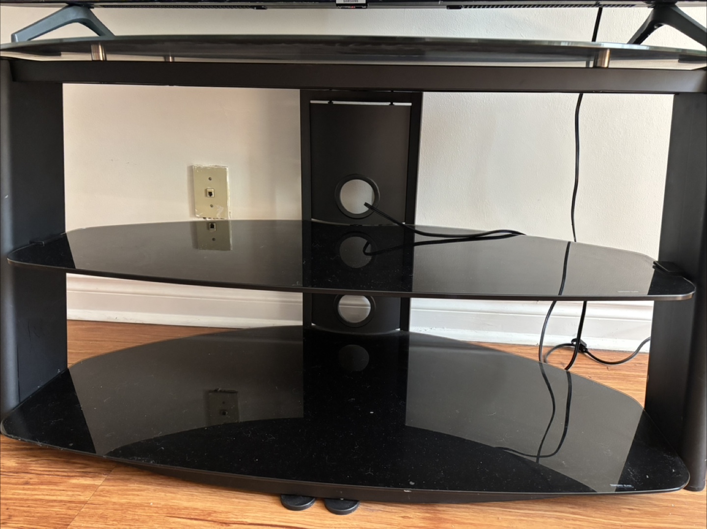 Black Glass TV Stand - photo 4