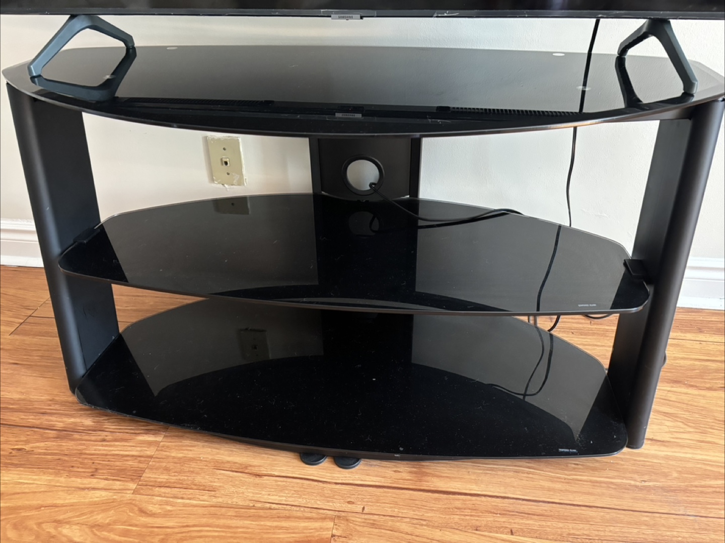 Black Glass TV Stand