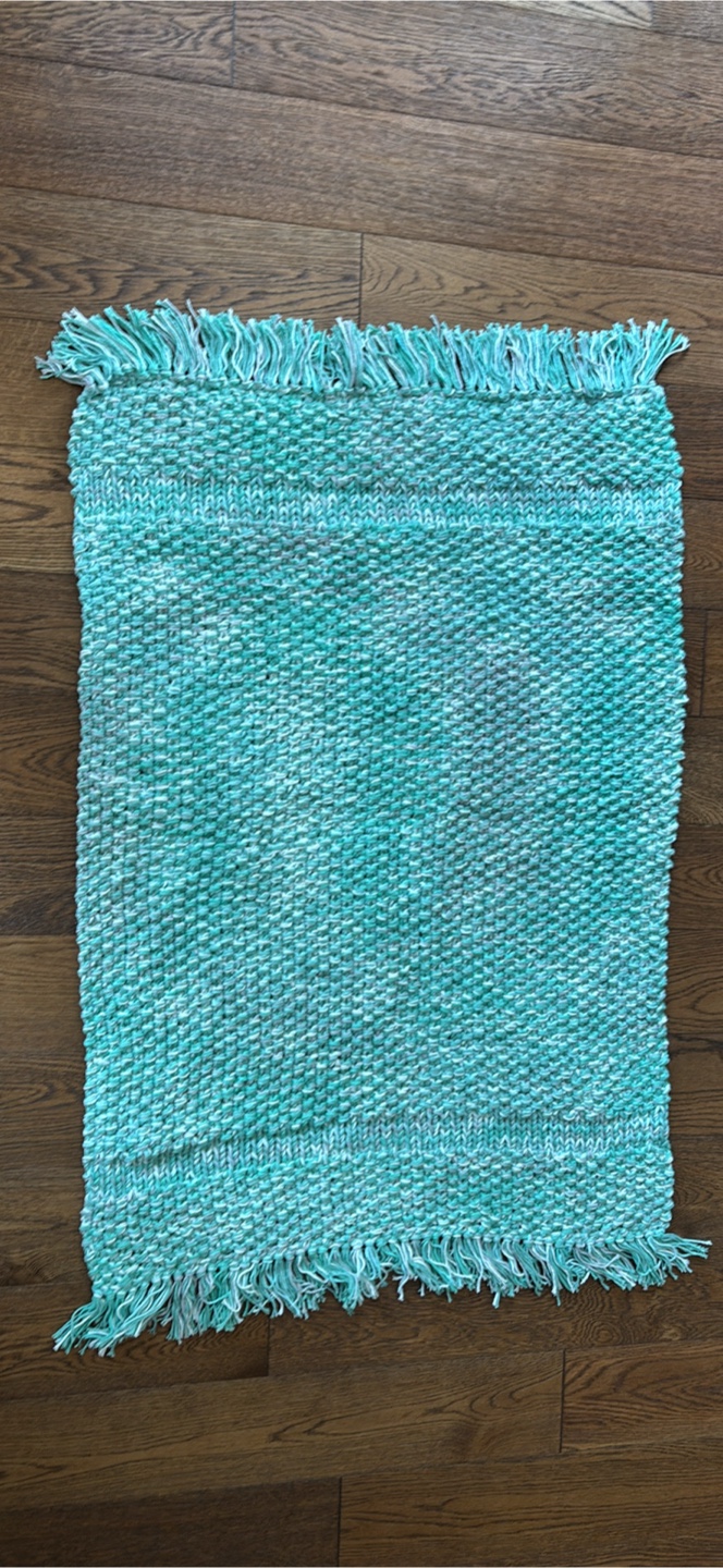 Handmade Woven Rug - Turquoise