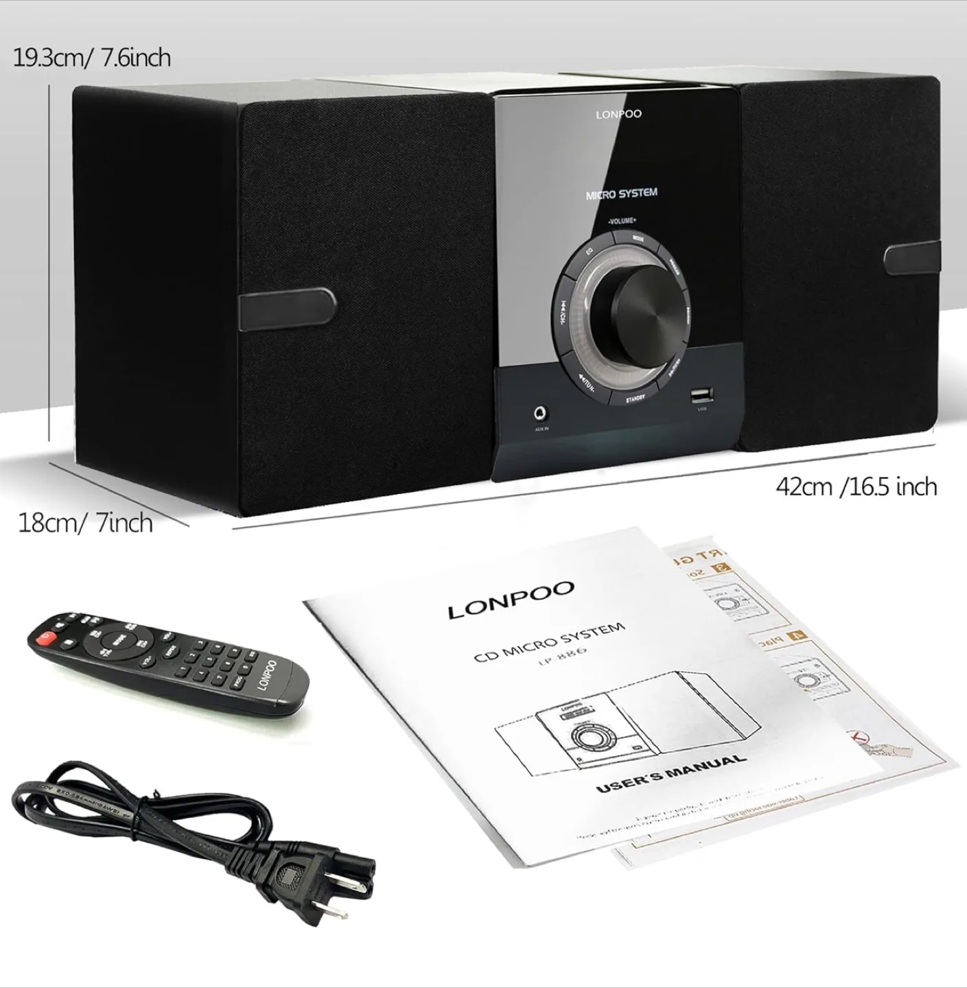 LONPOO LP-886 CD Micro System - Like New! image indicator(9)