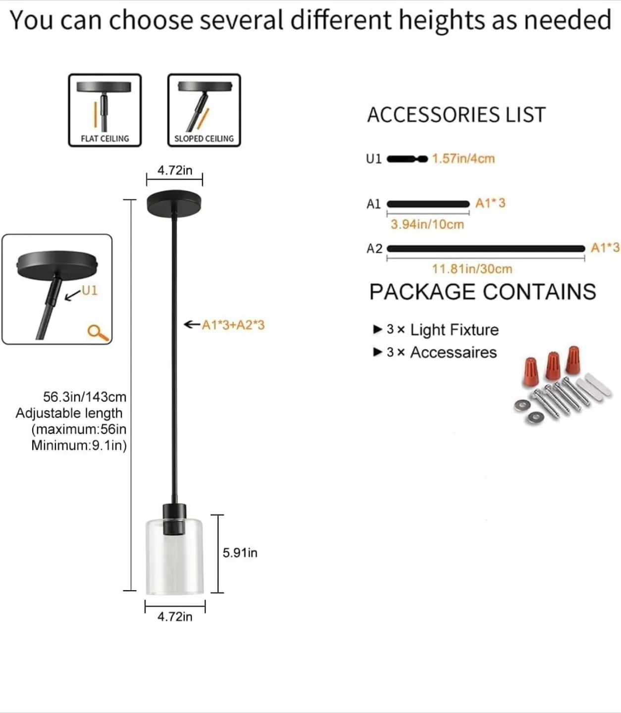 Glass Pendant Lighting Fixture - New in Box! image indicator(8)