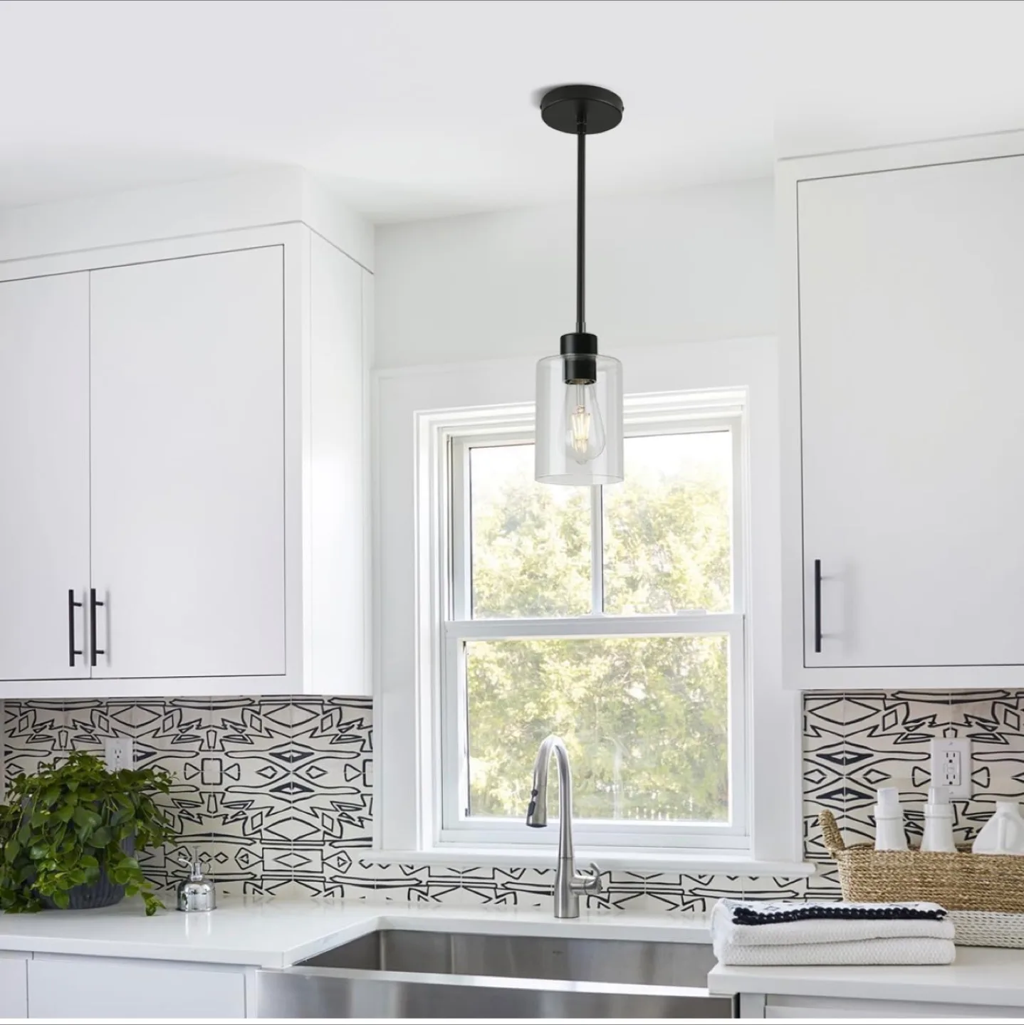 Glass Pendant Lighting Fixture - New in Box! image indicator(7)