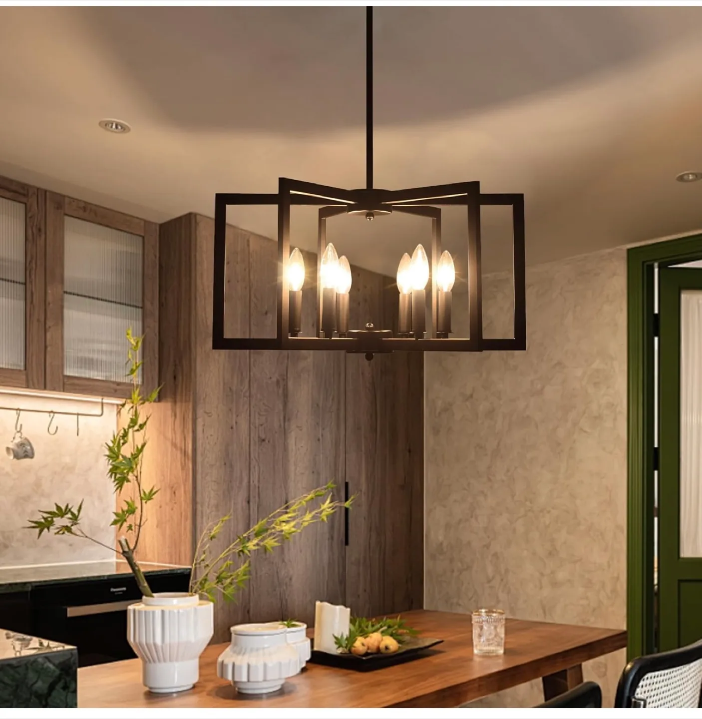 Black Square Frame Chandelier - Modern Style image indicator(4)