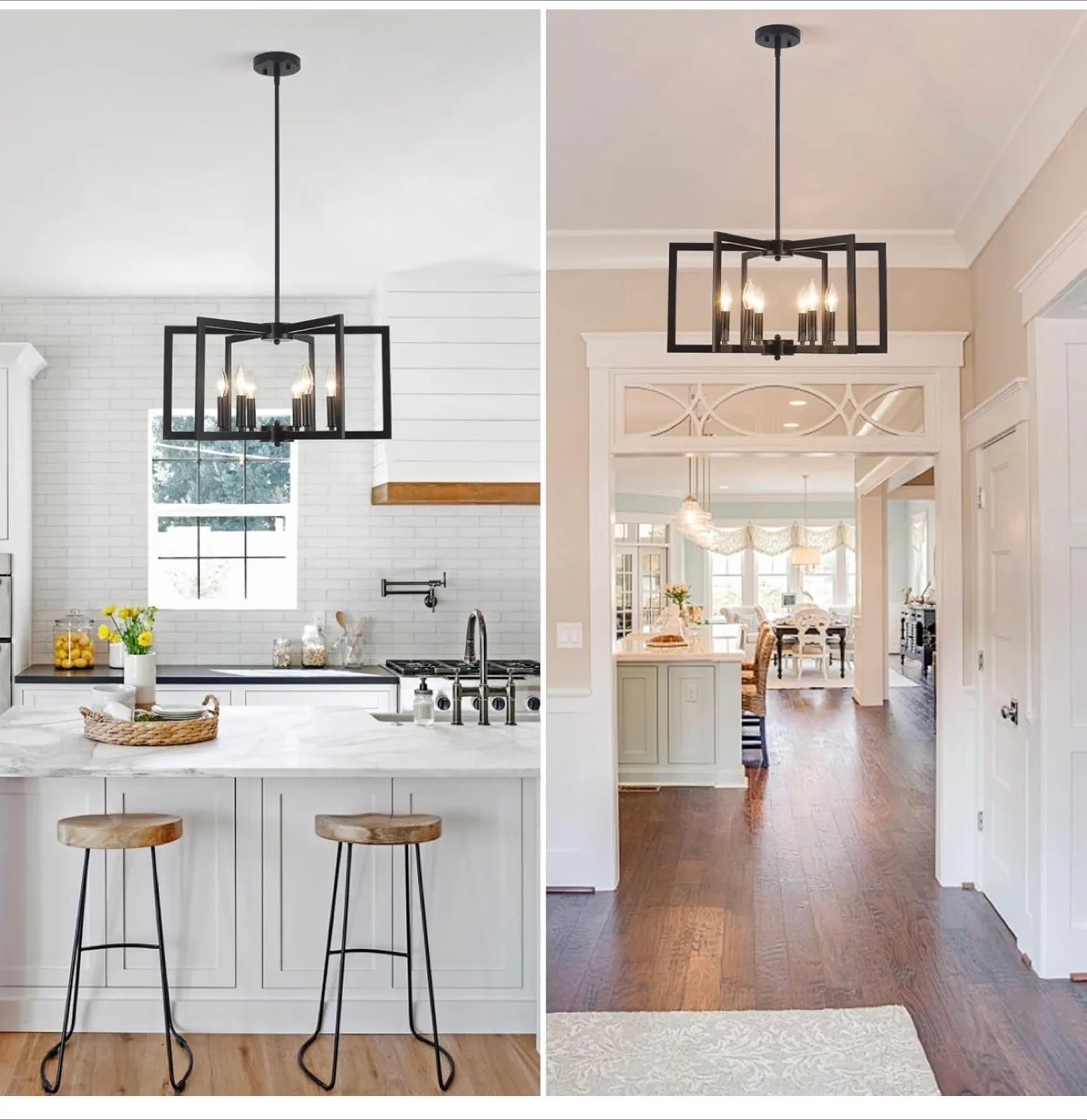 Black Square Frame Chandelier - Modern Style image indicator(5)