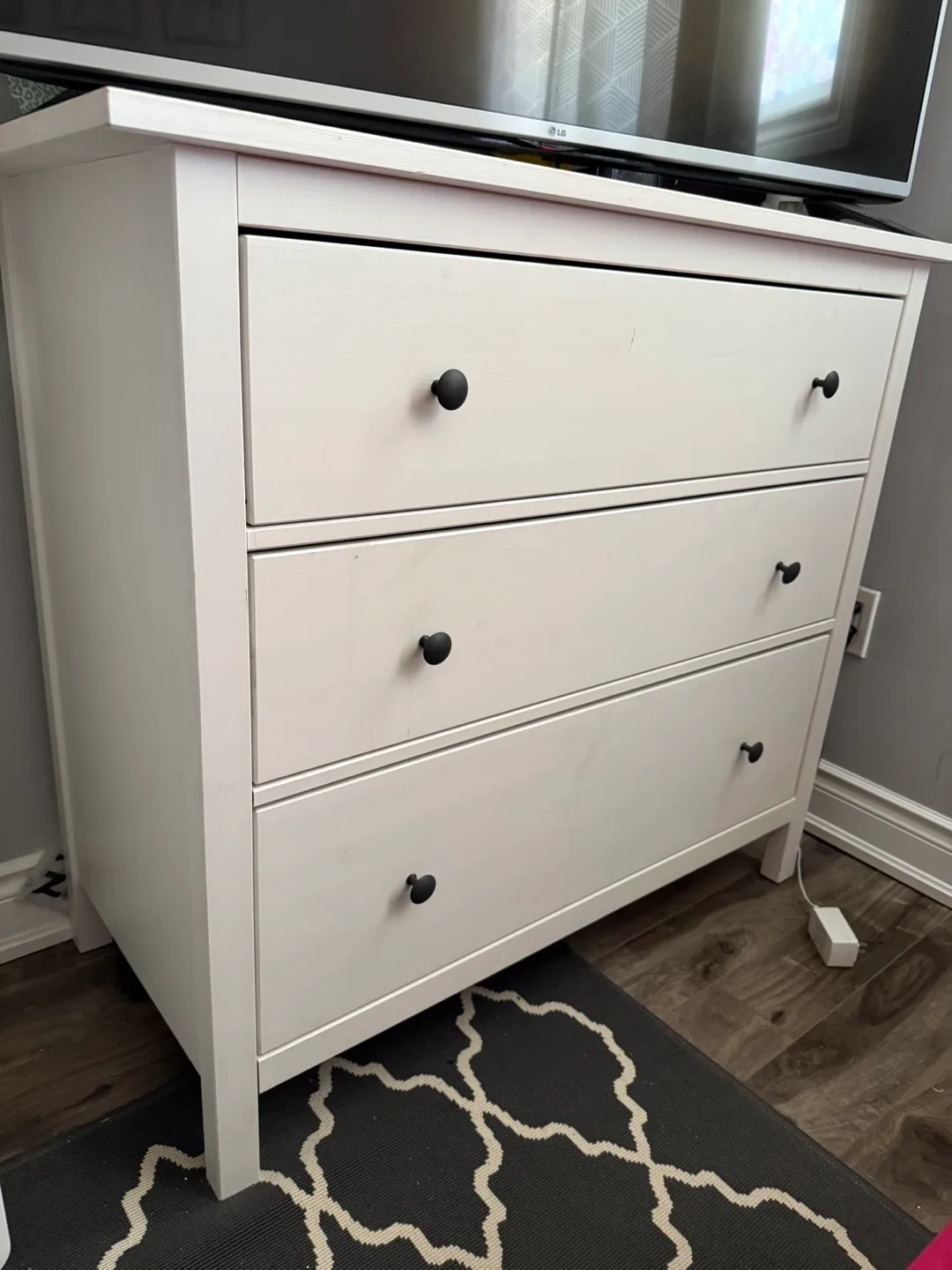 IKEA Hemnes White 3-Drawer Dresser thumbnail