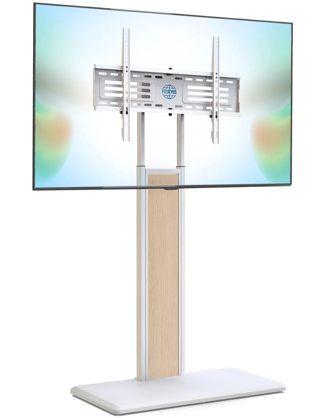 FITUEYES Floor TV Stand with Solid Wood Base thumbnail