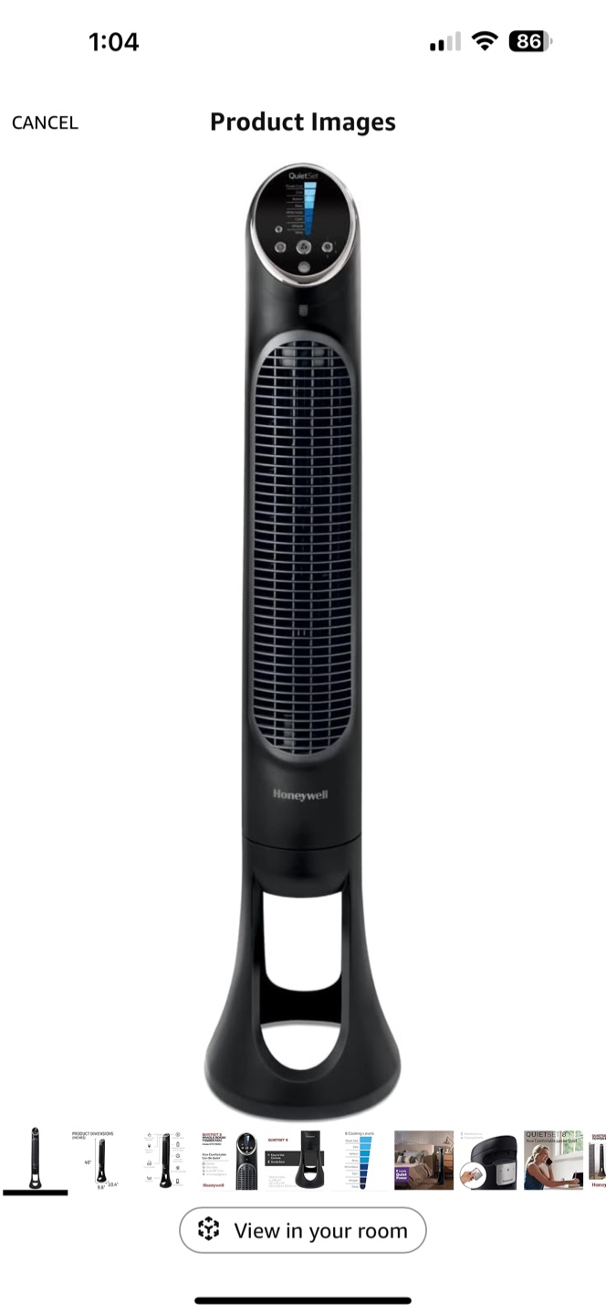 Honeywell QuietSet 8 Whole Room Tower Fan HYF290BC