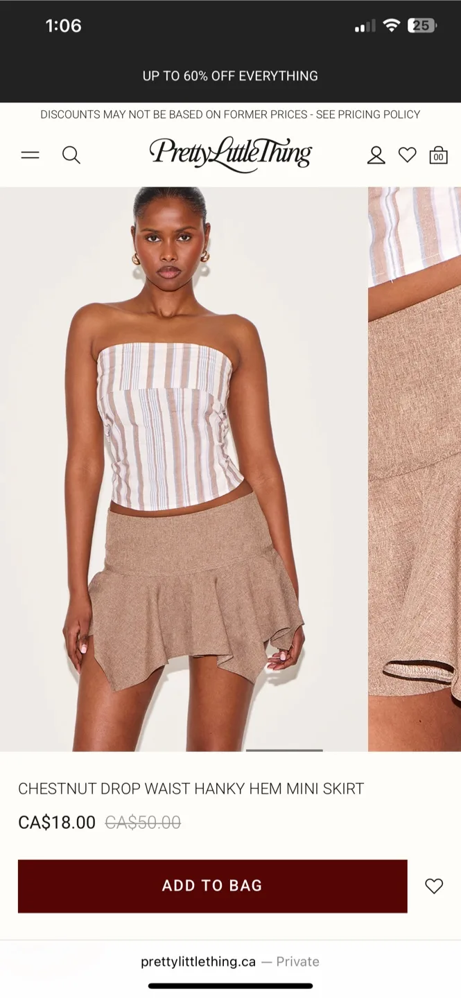 PrettyLittleThing Chestnut Mini Skirt thumbnail