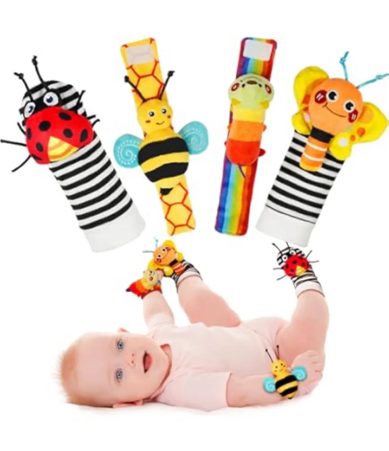 Baby Wrist Rattles & Foot Finders Socks Set thumbnail