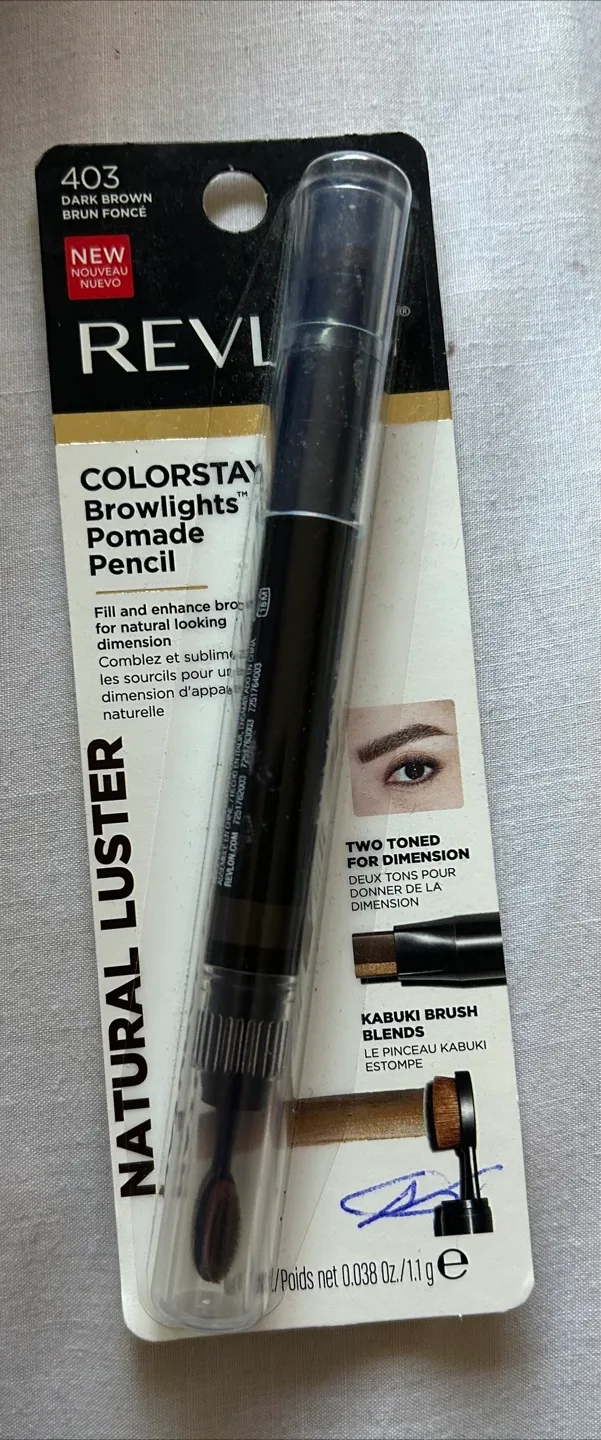 New Revlon ColorStay Browlights Pomade Pencil - Dark Brown thumbnail
