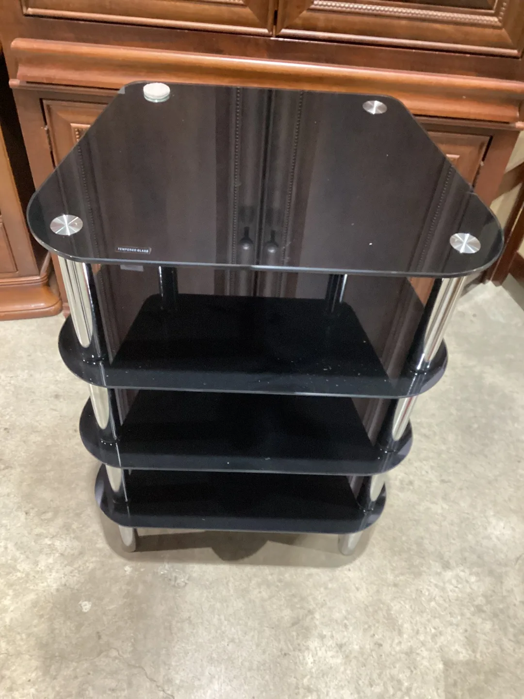 Black Glass & Chrome 3-Tier Stand thumbnail