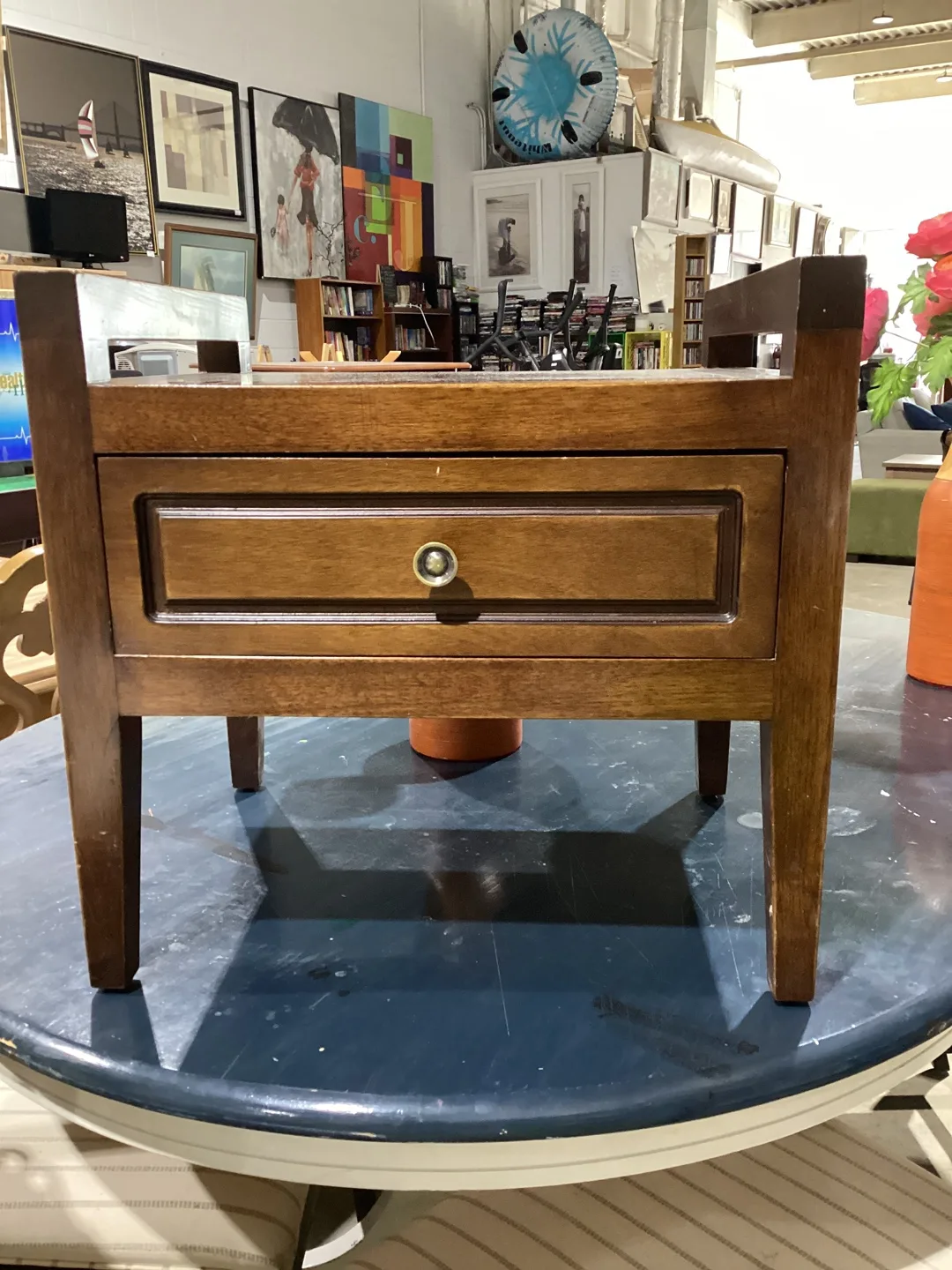 Wooden Nightstand with Drawer thumbnail