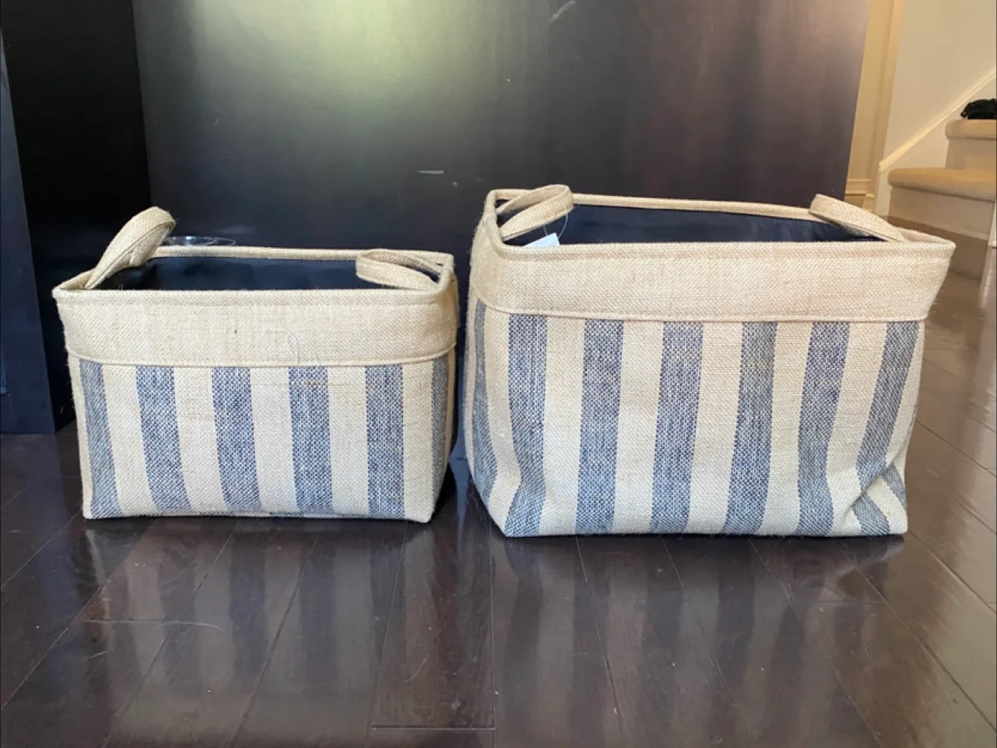 Striped Storage Baskets - Set of 2 thumbnail