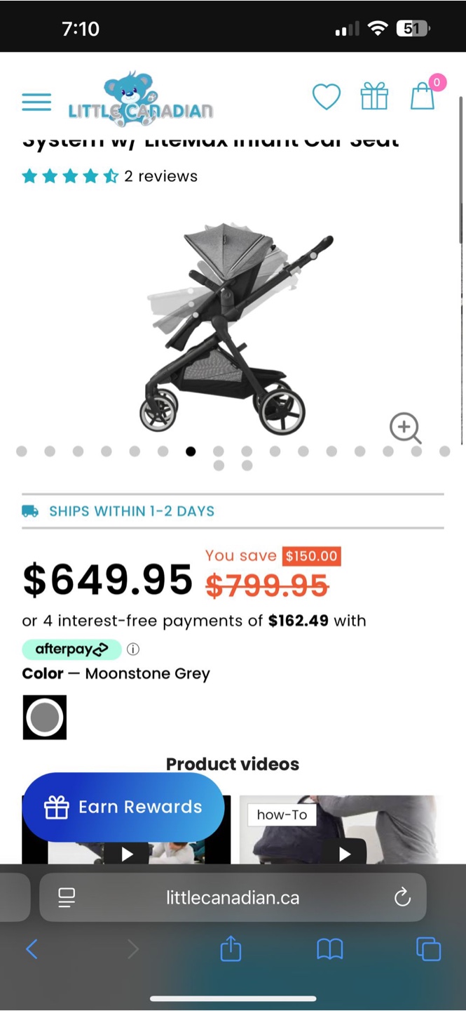 Little Canadian Stroller - Moonstone Grey
