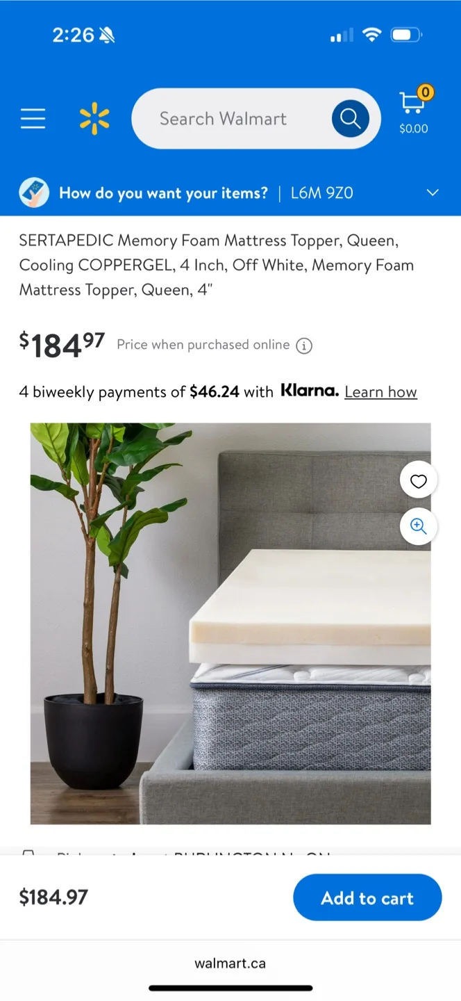 SertaPedic Queen Memory Foam Mattress Topper thumbnail