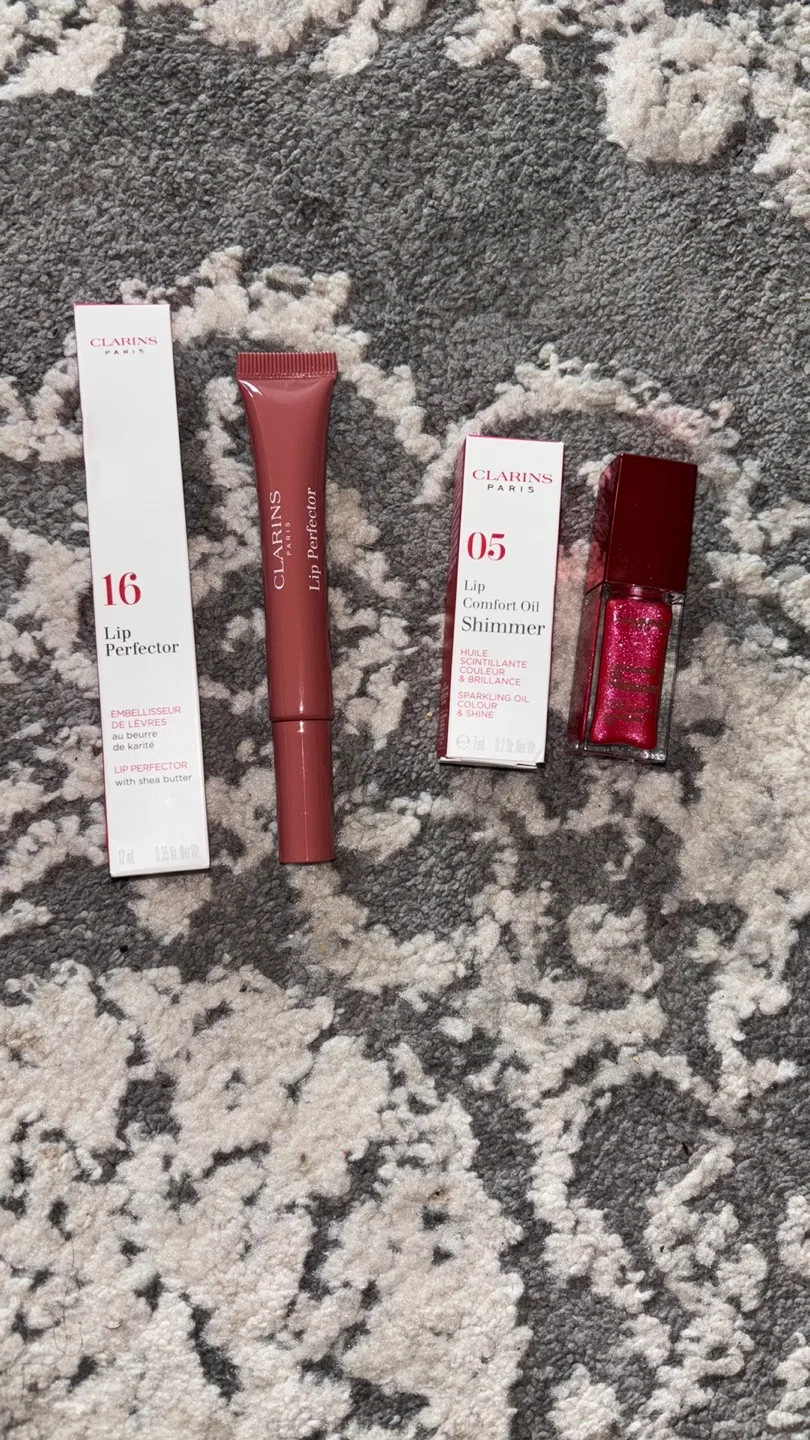 Clarins Lip Perfector #16 & Lip Comfort Oil Shimmer #05 thumbnail