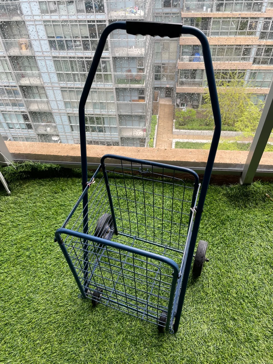 Folding Shopping Cart - Blue thumbnail