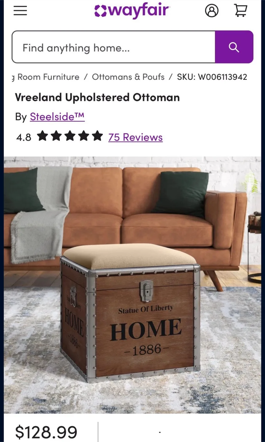 Vreeland Upholstered Ottoman by Steelside image indicator(5)