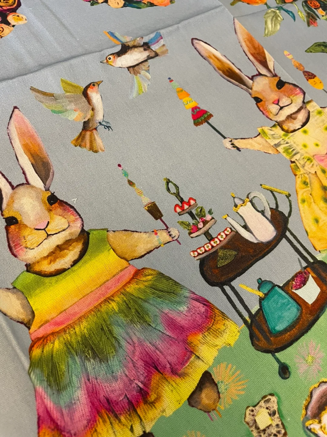 Bunny Tea Party Tea Towel NEW image indicator(2)