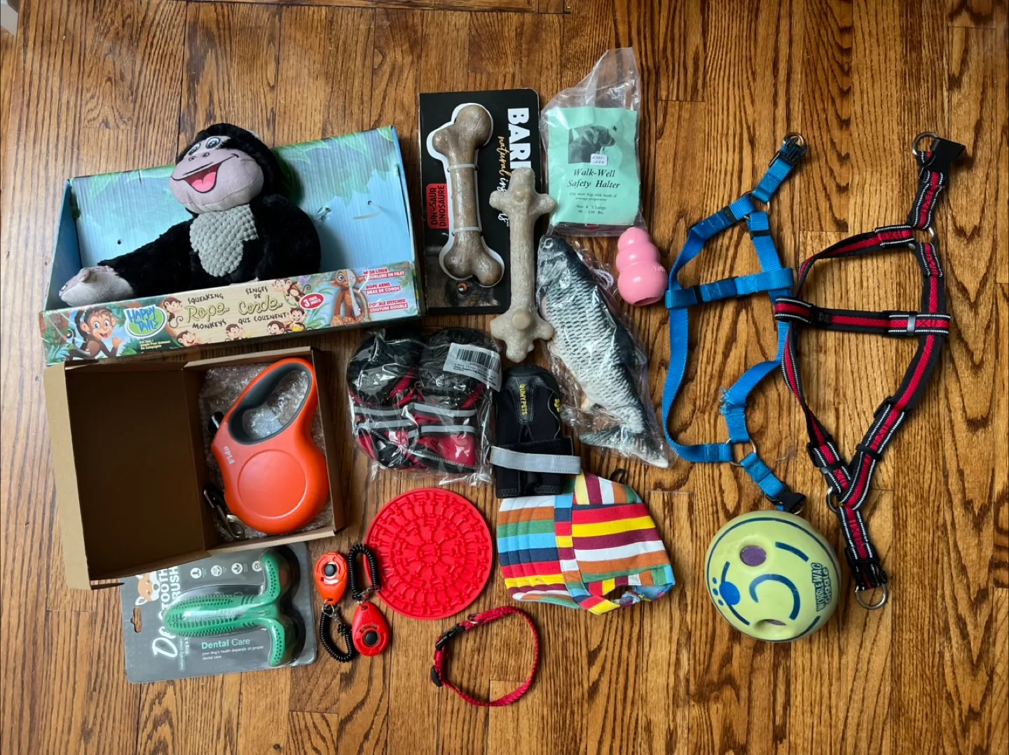 Dog Toy Bundle - Plush, Harness, & More! thumbnail