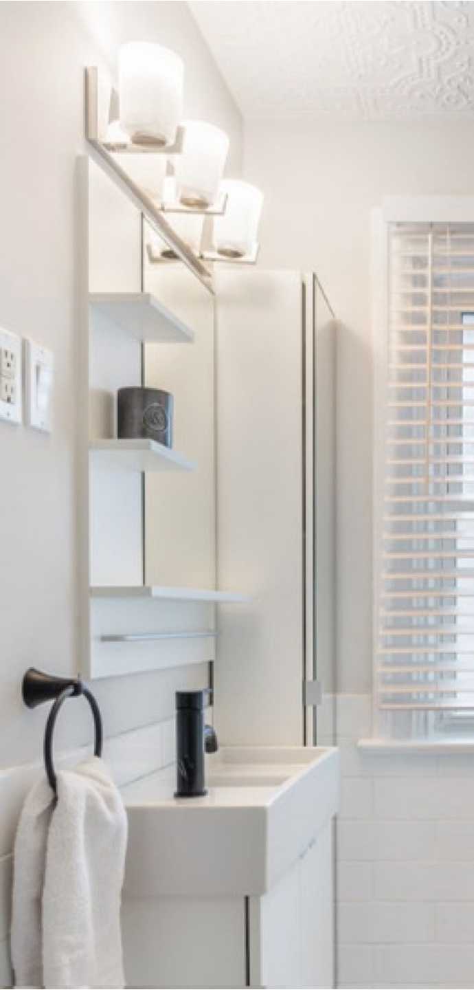 White Wall Mirror with Shelves
