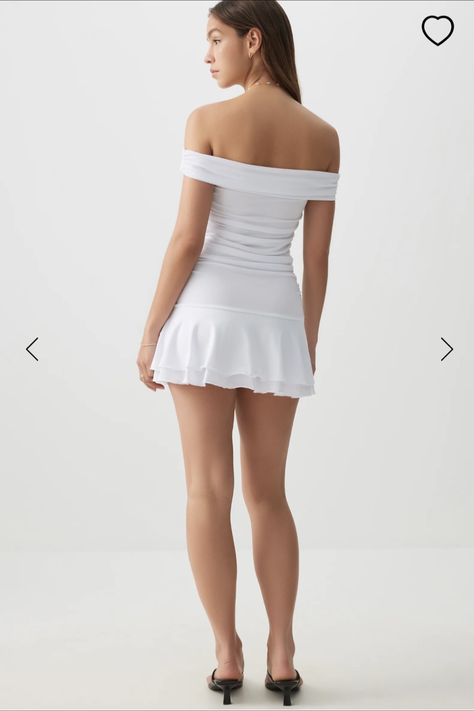 Off Shoulder Drop Waist White Mini Dress - photo 4