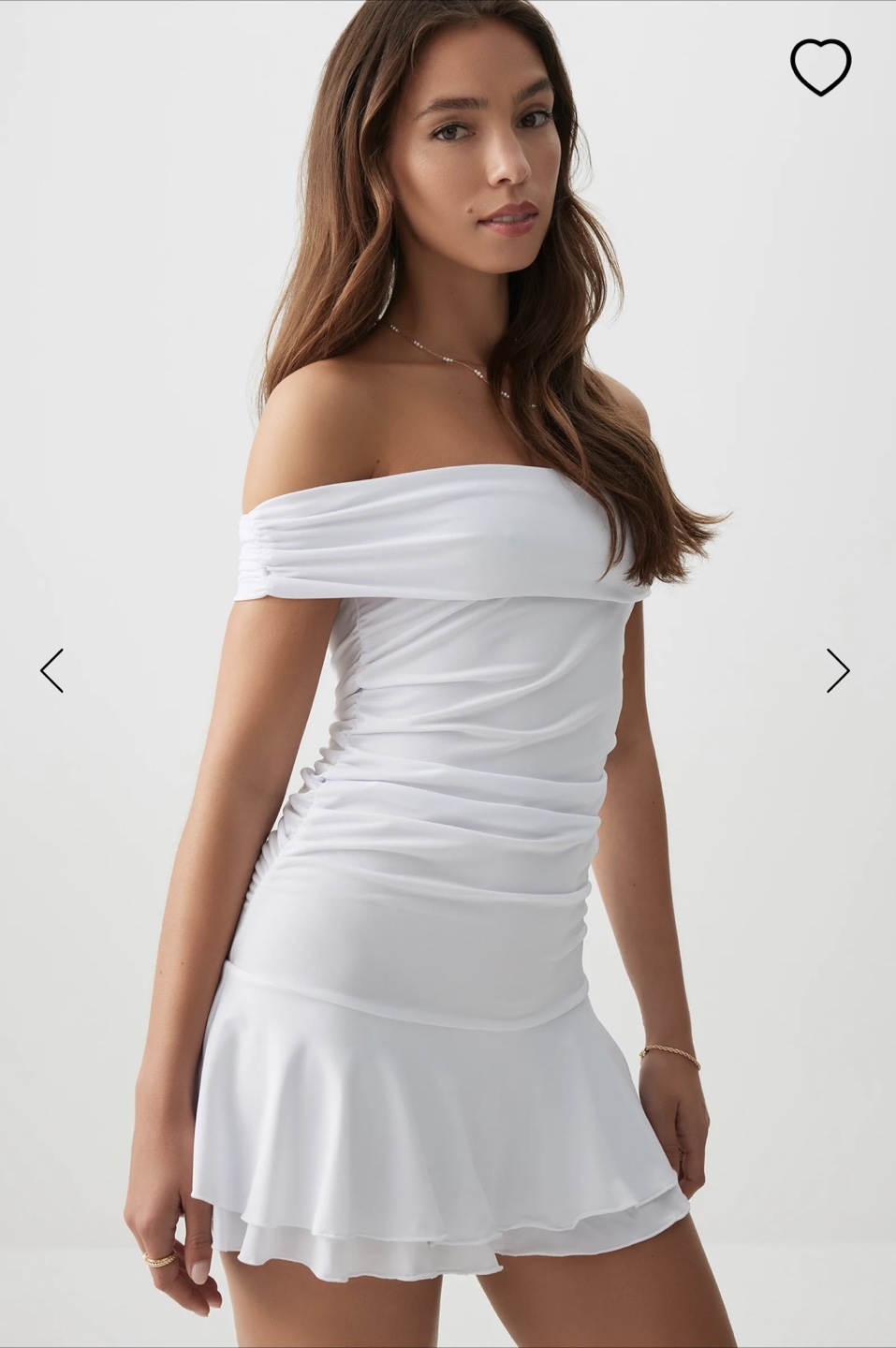 Off Shoulder Drop Waist White Mini Dress