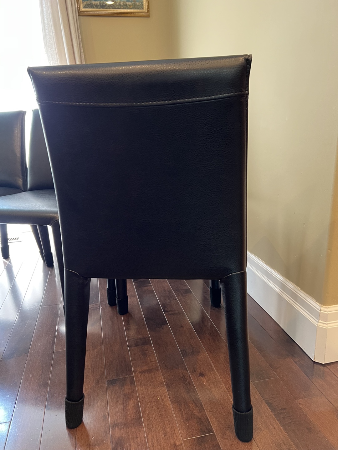 Set of 6 Black Leather Dining Chairs - photo 2