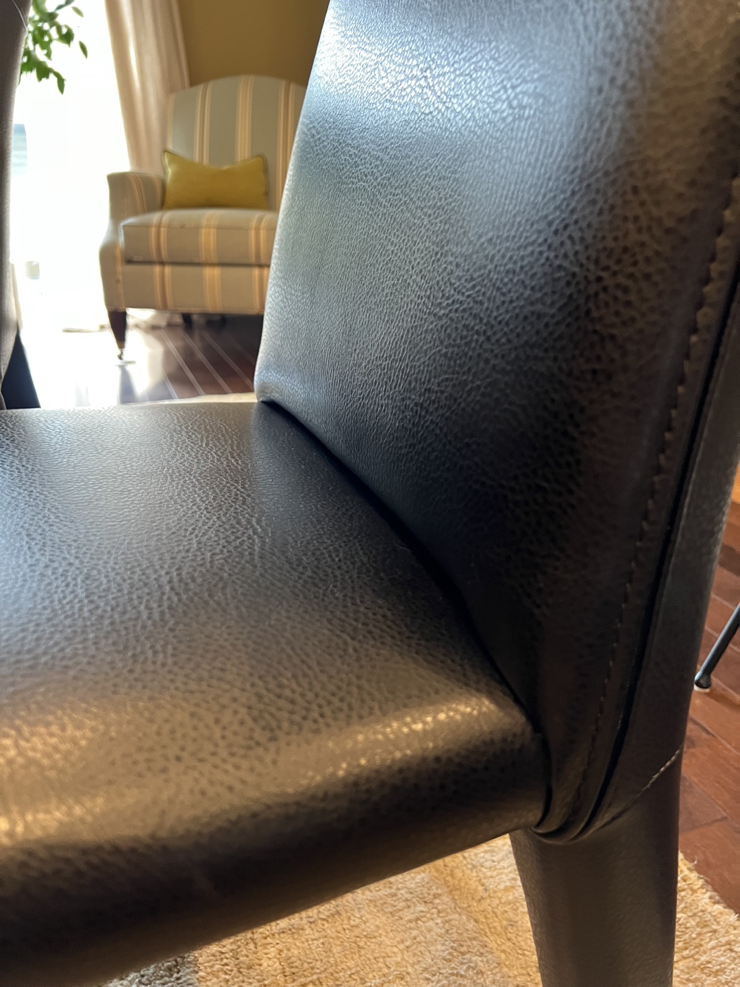 Set of 6 Black Leather Dining Chairs - photo 5