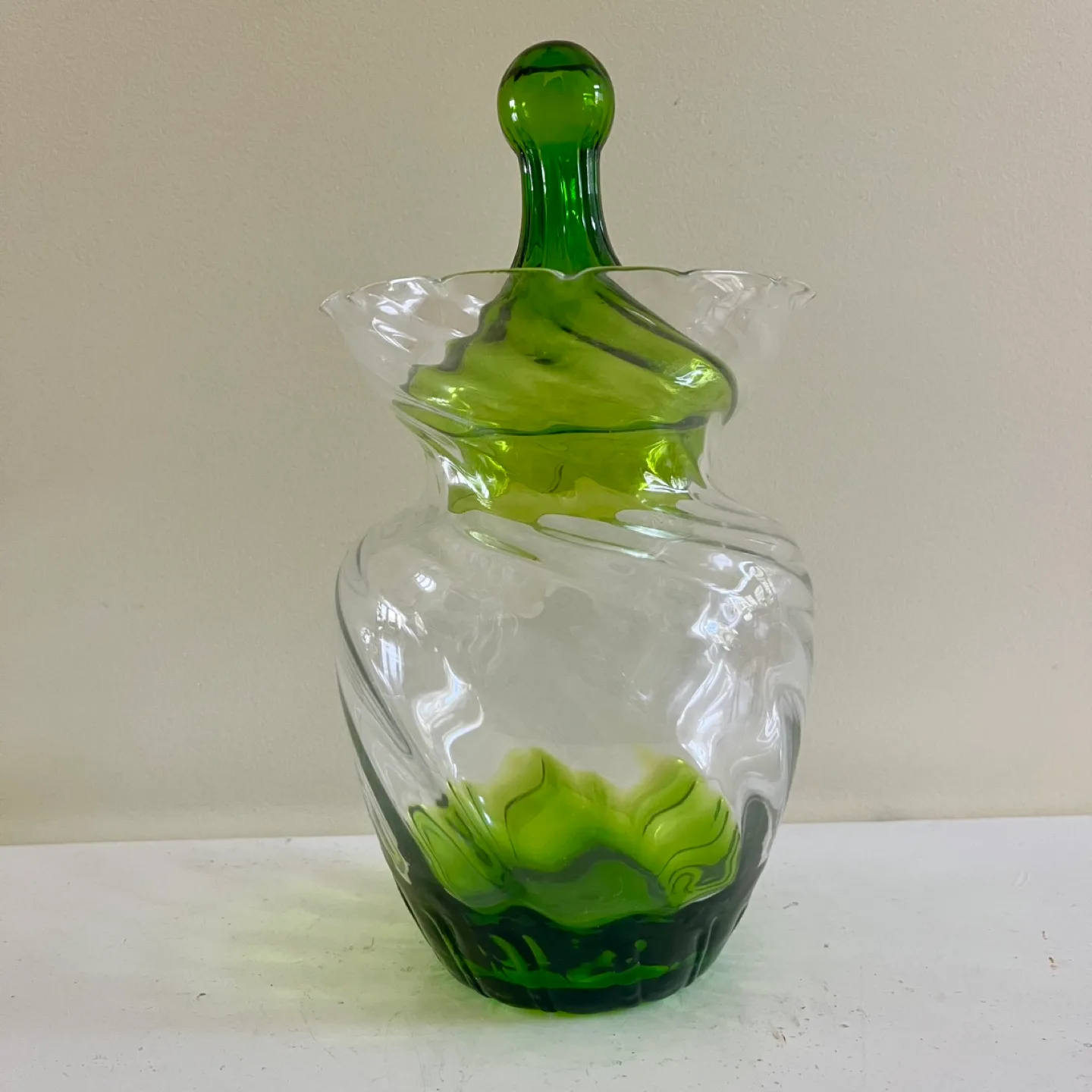 Vintage Lime Swirl Apothecary Jar thumbnail