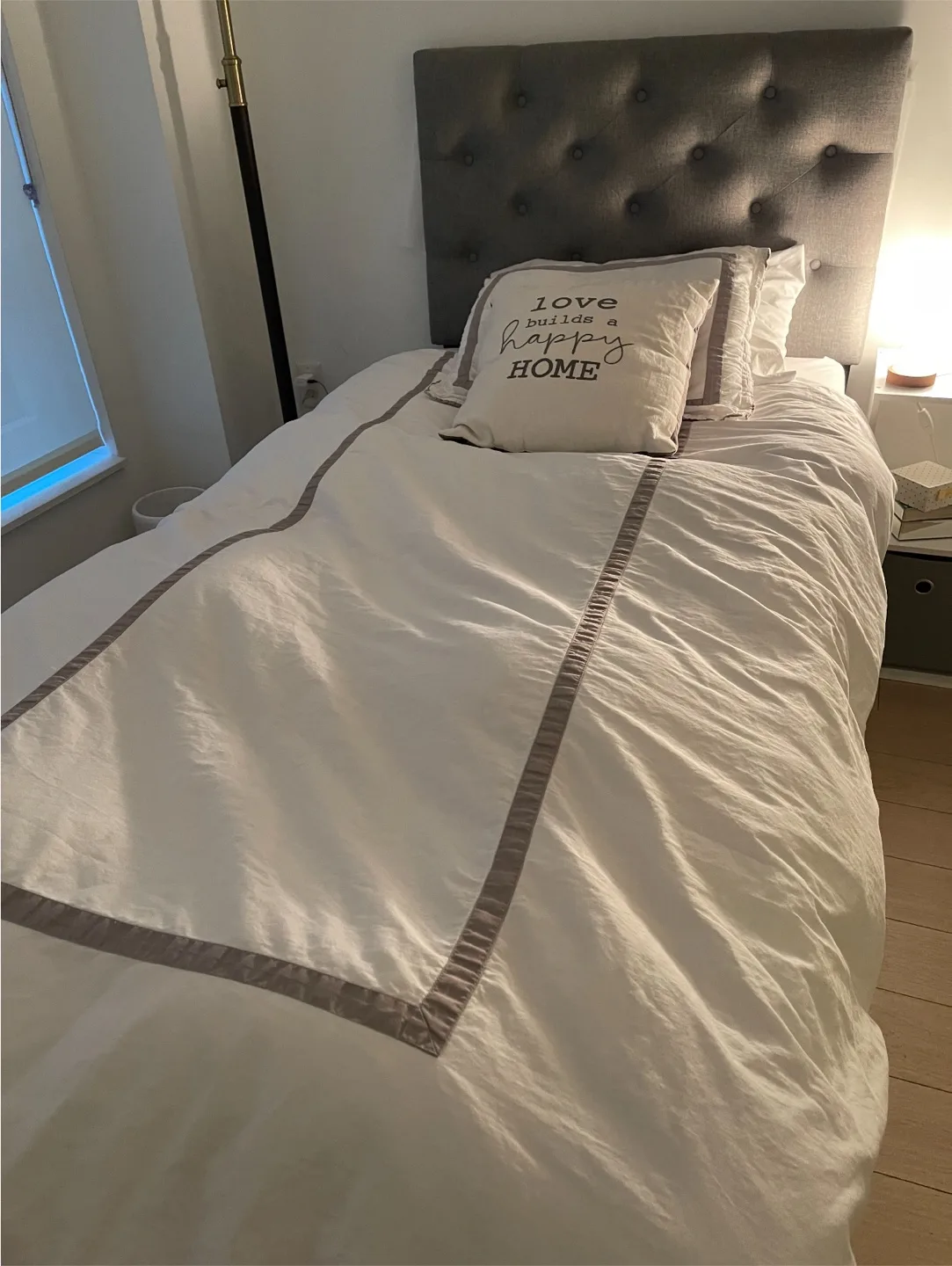 Twin XL Bed (Mattress + Headboard + Base + Bedding) thumbnail