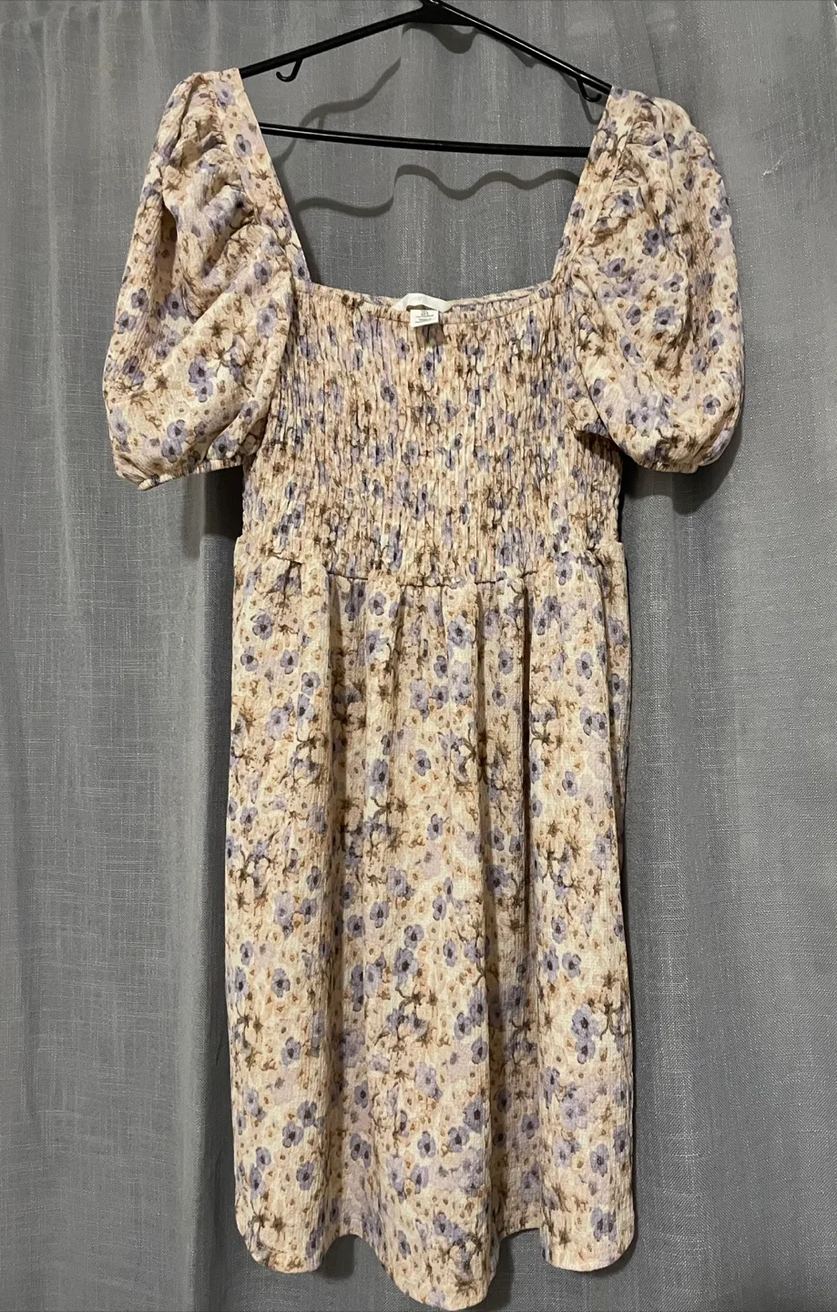 H&M Floral Smocked Dress size L thumbnail