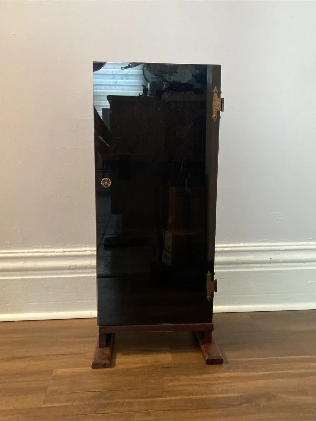 Small Wooden Cabinet with glass Door thumbnail