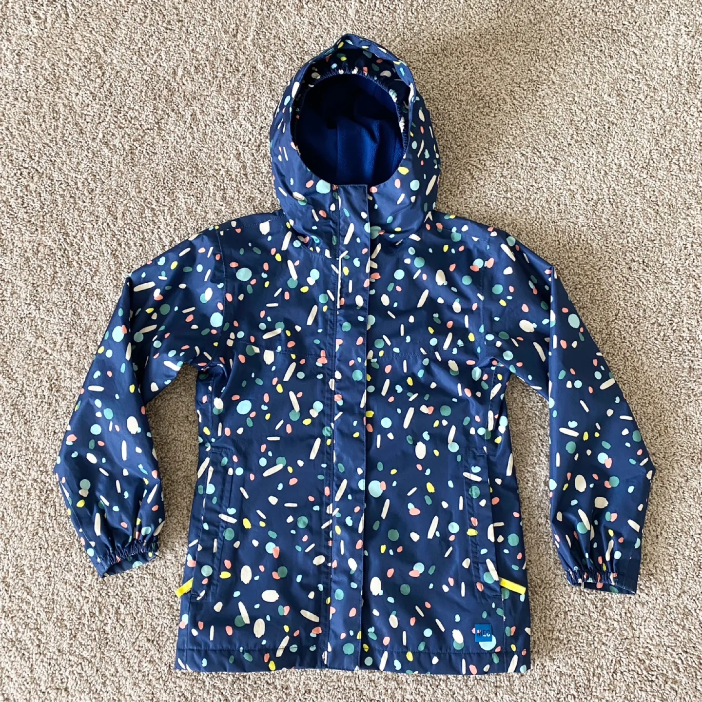 MEC Kids Girl’s Rain Jacket Fleece Lined Sz 8 EUC! thumbnail