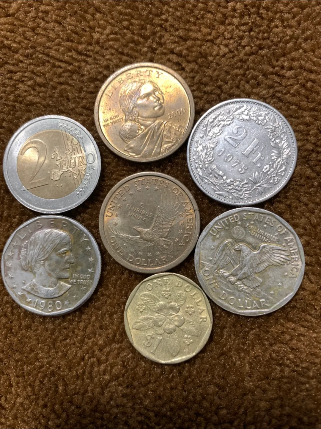 Mixed Coins - Euro, US Dollar, Swiss Franc,Singapore thumbnail