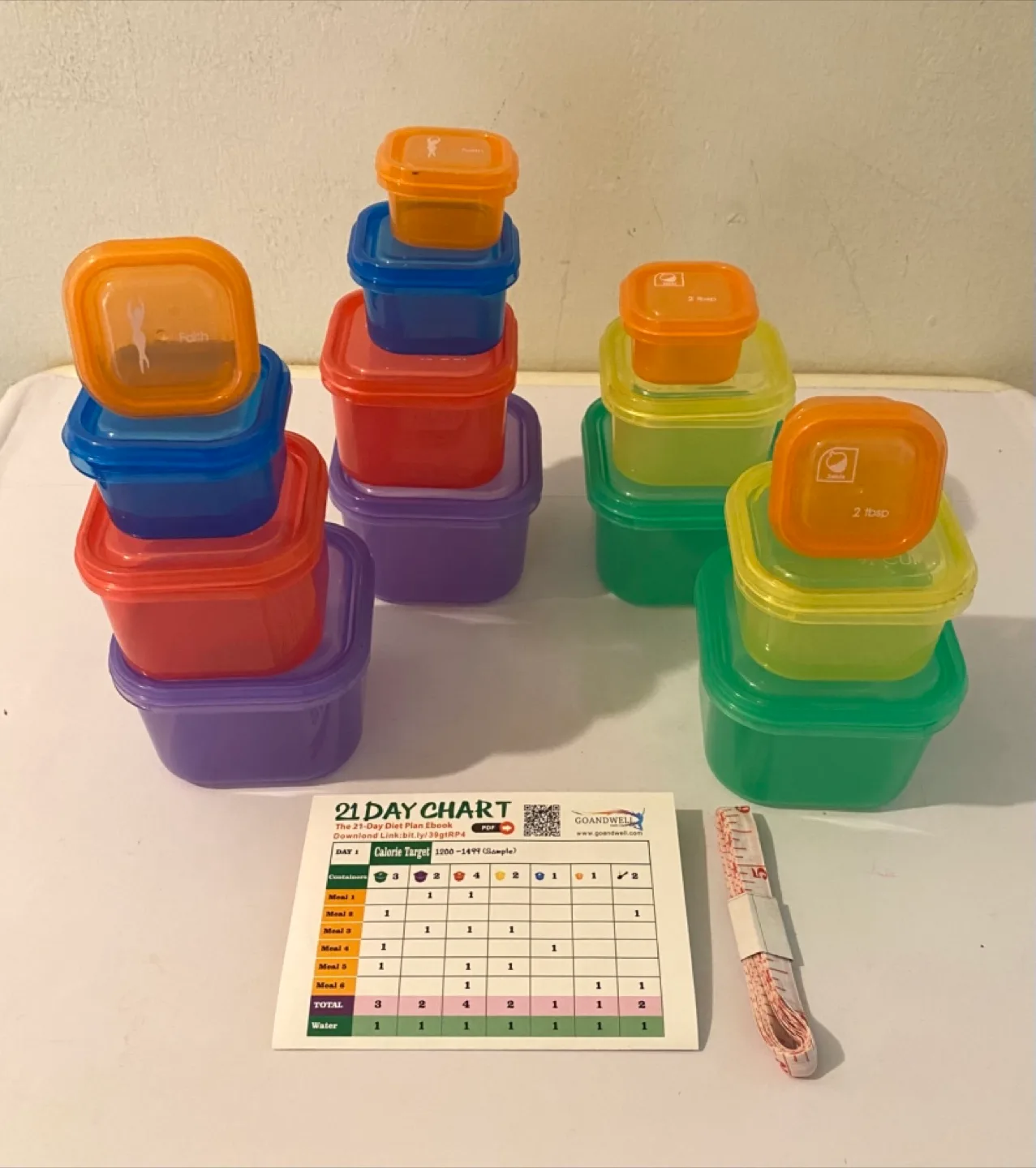 🇨🇦GOANDWELL Portion Control Container Kit - 14 Pieces thumbnail