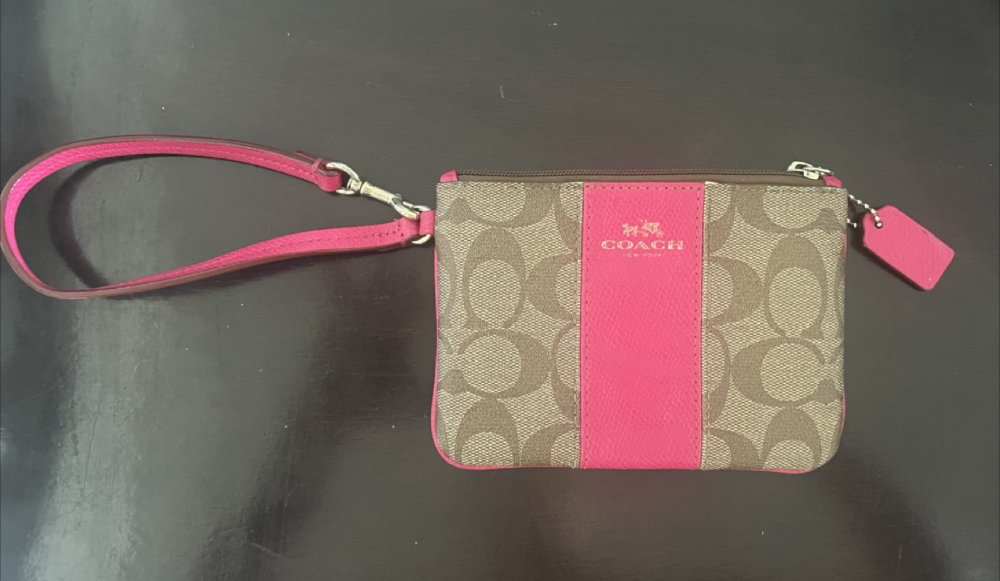 COACH Wristlet w/Pink Trim