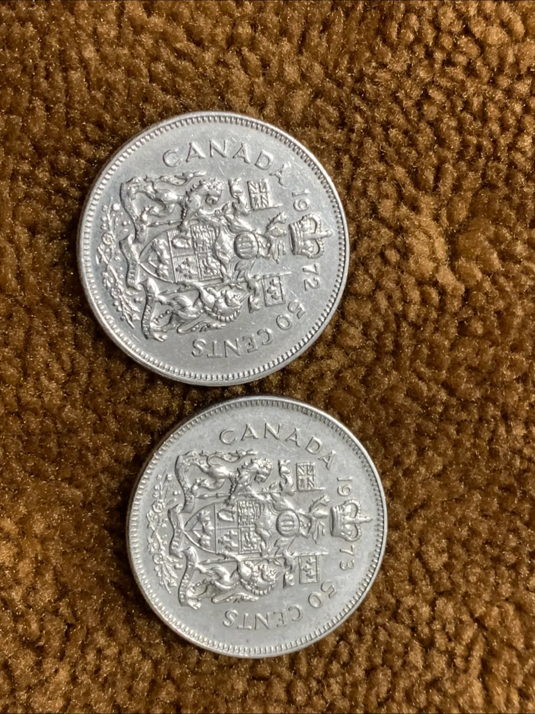 1972 &1973 Canadian 50 Cent Coins thumbnail