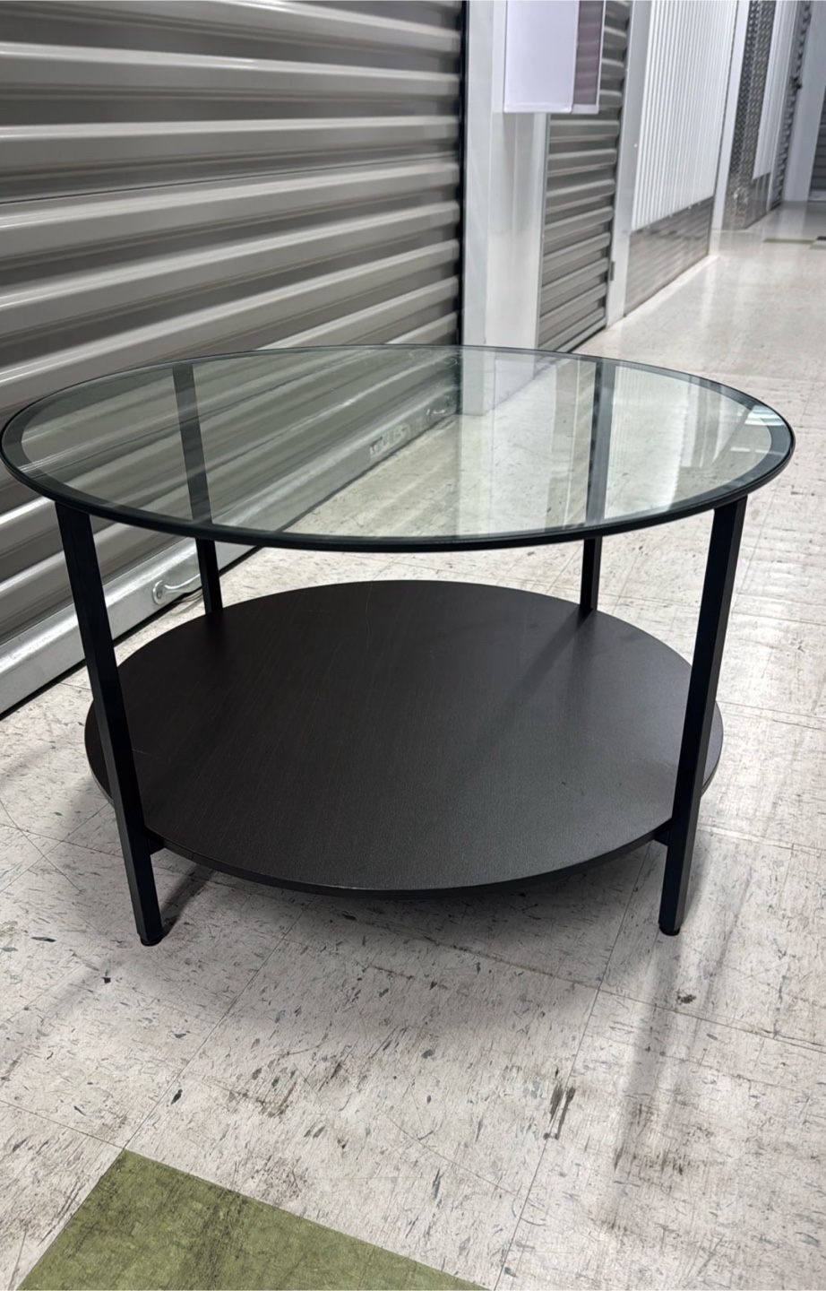 Ikea Round Glass Coffee Table - Black - photo 2